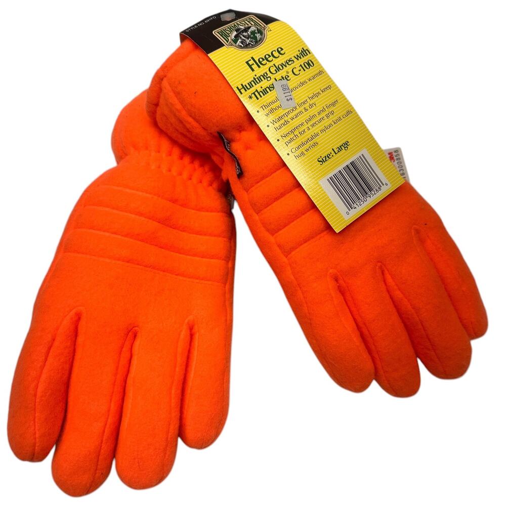 Bushmaster Fleece Hunting Gloves With‎ Thinsulate C-100 Waterproof Gloves Sz-L